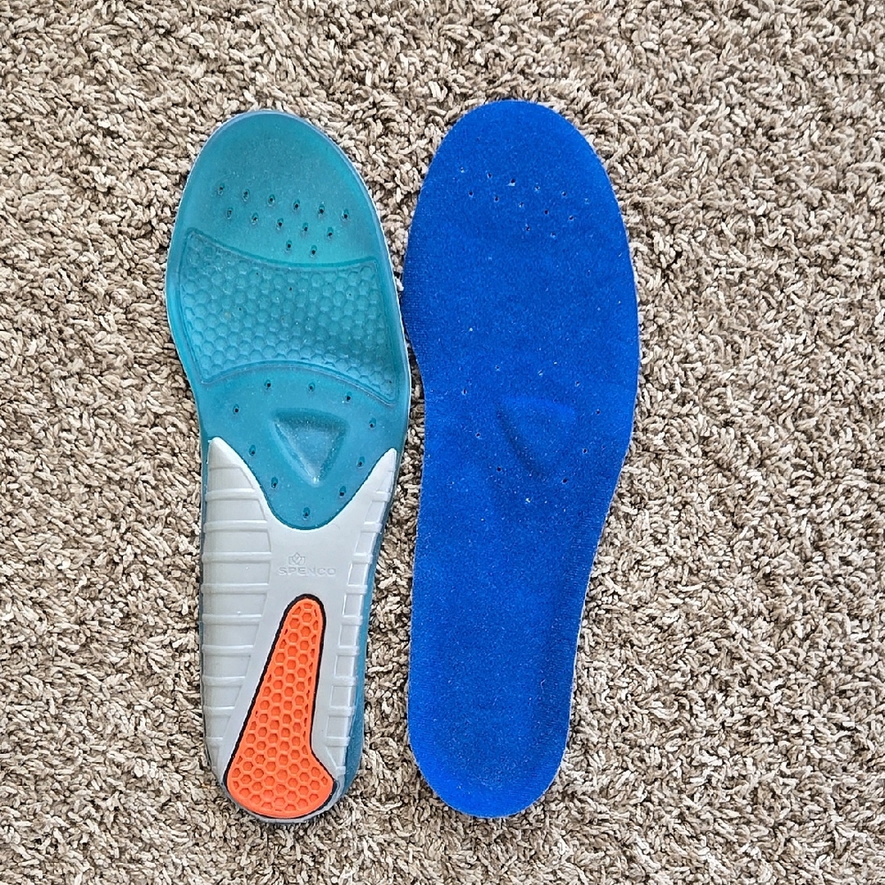 Spenco Comfort Gel Blue Insoles Size 12-13.5